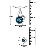 Mahi with Swarovski Elements Light Blue Victorian Heart Rhodium Plated Pendant Set for Women NL1104141RLBlu-thumb4