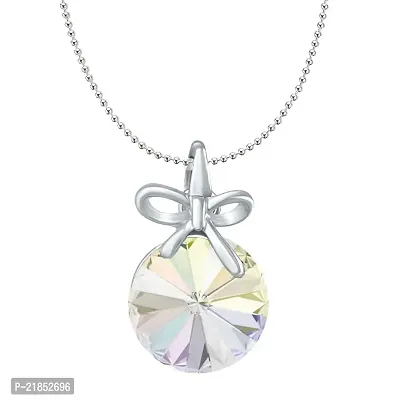 Mahi White AB Swarovski Crystals Bow Pendant for Women and Girls PS1194080RAb-thumb0