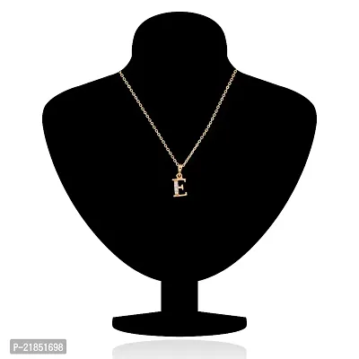 Mahi CZ E Letter Gold Plated Pendant for Women PS1100155G-thumb2