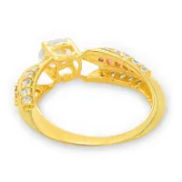 Mahi Gold Plated Criss-Cross Ruby Finger Ring for Women FR1100644G-thumb2