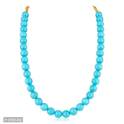 Oviya Gold Plated Graceful Necklace with Blue Beads for women NL2103728GBlu