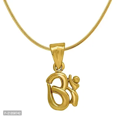 Mahi Exa Collection Elegant Om Gold Plated Religious God Pendant with Chain for Men  Women PS6012020G