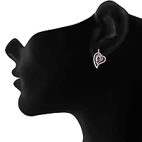 Mahi Rhodium Plated Three Hearts Pendant Set with Pink Crystals for Women NL1101768RPin-thumb4