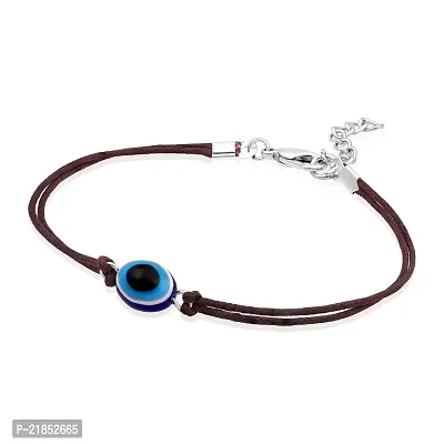 Mahi Rhodium Plated Evil Eye Adjustable Anklet Painjan Payal with Rope for Women (PL1100140R)-thumb0