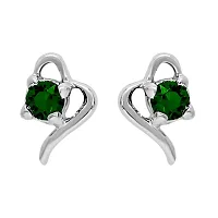 Mahi with Swarovski Crystals Green Victorian Heart Rhodium Plated Pendant Set for Women (NL1104141RCGre)-thumb2