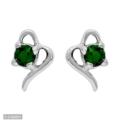 Mahi with Swarovski Crystals Green Victorian Heart Rhodium Plated Pendant Set for Women (NL1104141RCGre)-thumb3