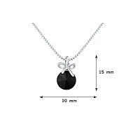 Mahi with Swarovski Crystals Black Bow Rhodium Plated Pendant with Chain for Women PS1194080RBla-thumb2