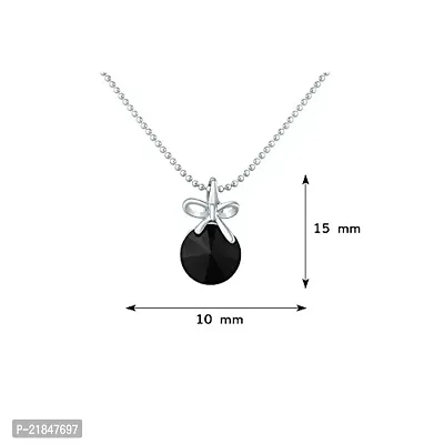 Mahi with Swarovski Crystals Black Bow Rhodium Plated Pendant with Chain for Women PS1194080RBla-thumb3