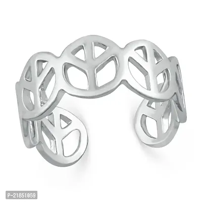 Mahi Alloy Adjustable Ring for Women  Girls (Silver)