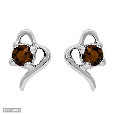 Mahi with Swarovski Elements Brown Victorian Heart Rhodium Plated Pendant Set for Women NL1104141RBro-thumb3