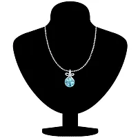 Mahi Aqua Blue Swarovski Crystals Bow Pendant for Women and Girls PS1194080RABlu-thumb1