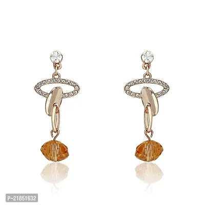 Mahi Crystal Oval Magic Gold Plated Earrings for Women ER4191123G