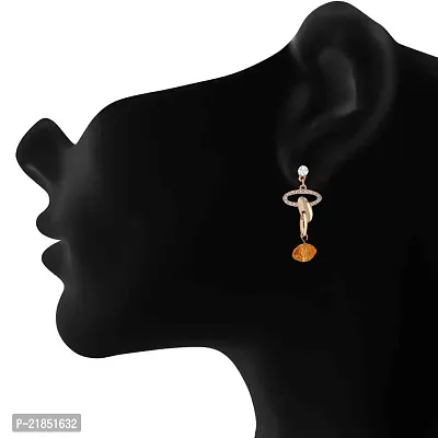 Mahi Crystal Oval Magic Gold Plated Earrings for Women ER4191123G-thumb2