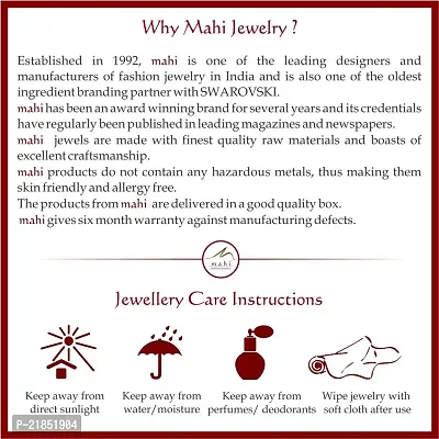 Mahi with Swarovski Elements Brown Drop Paisley Rhodium Plated Earring for Women ER1194138RBro-thumb4