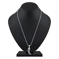 Mahi Rhodium Plated Claw Shaped Black Crystals Unisex Pendant with Chain (PS1101814RBla)-thumb1