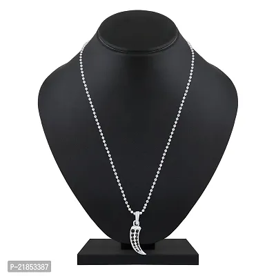 Mahi Rhodium Plated Claw Shaped Black Crystals Unisex Pendant with Chain (PS1101814RBla)-thumb2