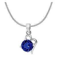 Mahi with Swarovski Elements Dark Blue Victorian Heart Rhodium Plated Pendant Set for Women NL1104141RDBlu-thumb1