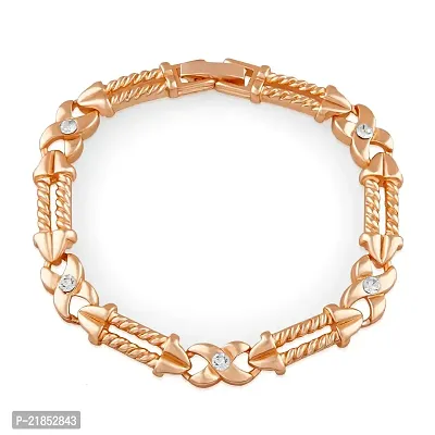 Mahi Rose Gold Plated Eternal Love Crystal Bracelet for girls and women BR1100345ZWhi