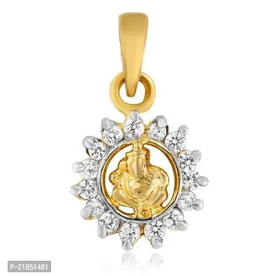 Mahi Gold Plated Mahabalaya Pendant of Brass Alloy with CZ for Women PS1101374GC
