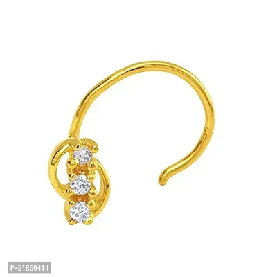 Mahi Gold Plated Grace Forever Nosepin with CZ for Women NR1100152G