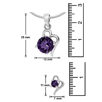 Mahi with Swarovski Elements Violet Victorian Heart Rhodium Plated Pendant Set for Women NL1104141RVio-thumb4