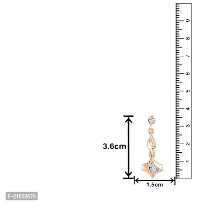 Mahi Rose Gold Plated Dazzling Arc Earrings with White Crystal For Women (ER1193801Z)-thumb3