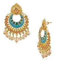 Mahi Meenakari Work Traditional Dangle Drop Earrings with Artificial Bead and Crystals for Women (ER1109702G)-thumb2