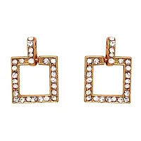 Mahi Crystal White Square Gold Plated Pendant Set for Women NL4101116G-thumb2