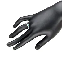 Mahi Rhodium Plated Gleaming Aqua Blue Cubic Zirconia Open Wrap Adjustable Finger Ring for Women (FR1103053RABlu)-thumb1