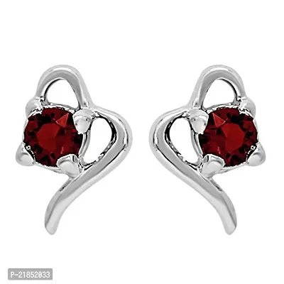 Mahi with Swarovski Crystals Red Victorian Heart Rhodium Plated Pendant Set for Women (NL1104141RCRed)-thumb3