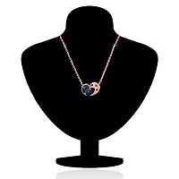 Mahi CZ Blue Heart Rose Gold Plated Pendant for Women PS1193670ZBlu-thumb1