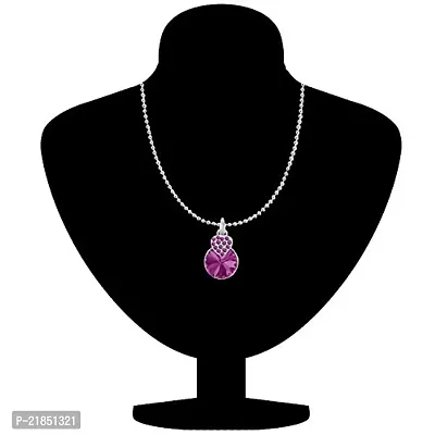 Mahi Fushia Purple Swarovski Crystals Heart Pendant for Women and Girls PS1194089RFus-thumb2