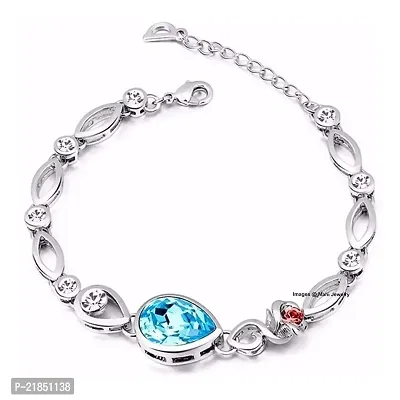 Mahi Silver Brass Rhodium Plated Bracelet for Women