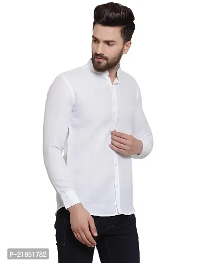 YBA White Smart Slim Fit Officewear Mens Cotton Shirt YFS11016WhiQL-thumb2