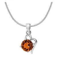 Mahi with Swarovski Crystals Yellow Victorian Heart Rhodium Plated Pendant Set for Women (NL1104141RCYel)-thumb1