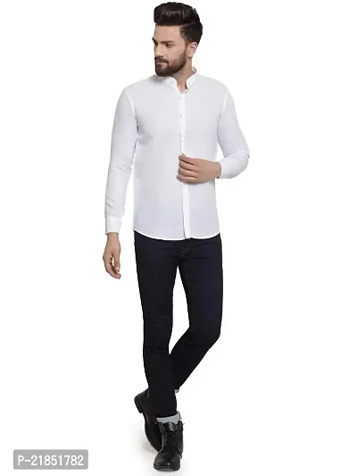 YBA White Smart Slim Fit Officewear Mens Cotton Shirt YFS11016WhiQL-thumb4