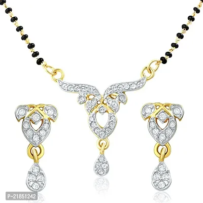 Mahi Gold Plated Pure Alliance Mangalsutra Set with CZ for Women NL1106006GC-thumb0
