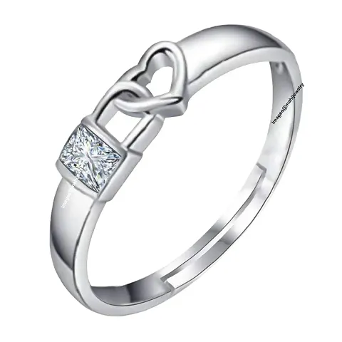 Mahi Solitaire Crystal Heart Proposal Adjustable Ring for Women (PAFR1103095PR)