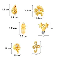 Mahi Combo of 6 Small Baby Size Stud Earrings with Crystal for Women and Girls CO1105265G-thumb2