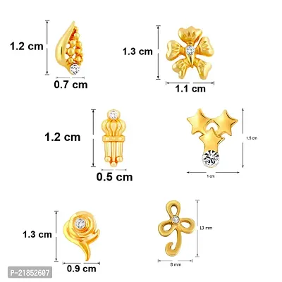 Mahi Combo of 6 Small Baby Size Stud Earrings with Crystal for Women and Girls CO1105265G-thumb3