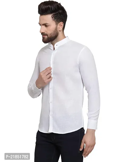 YBA White Smart Slim Fit Officewear Mens Cotton Shirt YFS11016WhiQL-thumb3