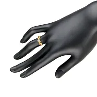 Mahi Gold Plated Criss-Cross Ruby Finger Ring for Women FR1100644G-thumb1