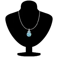 Mahi Aqua Blue Swarovski Crystals Heart Pendant for Women and Girls PS1194089RABlu-thumb1