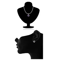 Mahi with Swarovski Elements Violet Stylized Heart Rhodium Plated Pendant Set for Women NL1104139RVio-thumb3