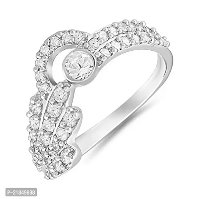 Mahi Rhodium Plated Vivacious Finger Ring with CZ for Women FR1100637R