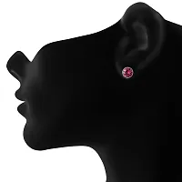 Mahi Rhodium Plated Purple Bolt Earrings Made with Swarovski Crystals for Women ER1104083RPur-thumb1