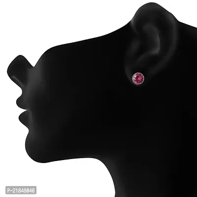 Mahi Rhodium Plated Purple Bolt Earrings Made with Swarovski Crystals for Women ER1104083RPur-thumb2