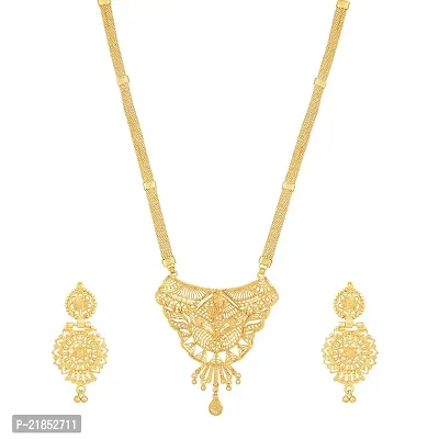 Mahi Gold Plated Traditional Wedding Necklace Set for Women (NL1108090G)-thumb0