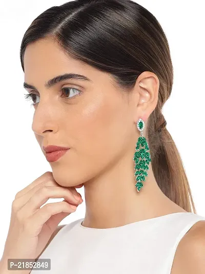 Oviya Rhodium Plated Classic Designer Crystal Dangler Earrings for girls and women ER2109535RC-thumb3