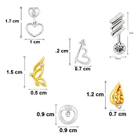 Mahi Combo of 6 Small Earrings with Crystal Stones for Girls and Women CO1105267M-thumb1